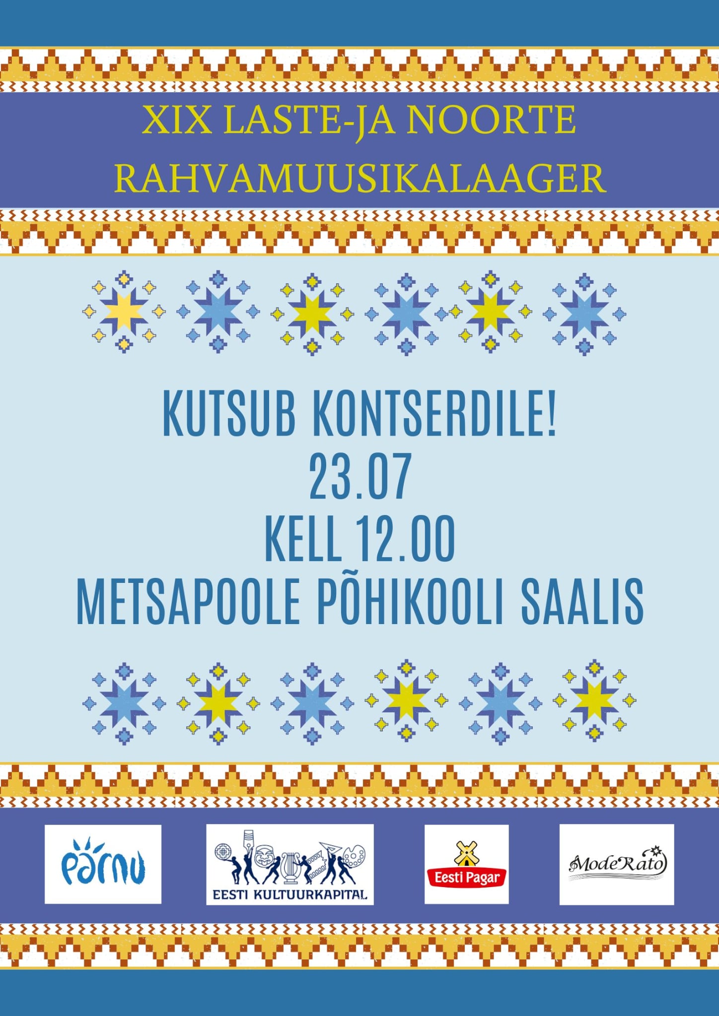 XIX Laste ja noorte rahvamuusikalaager 2025