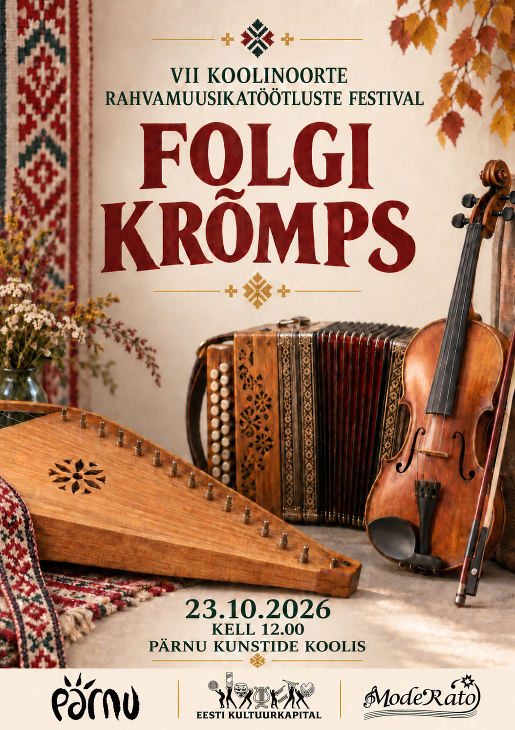 VII koolinoorte rahvamuusikatöötluste festival Folgi Krõmps